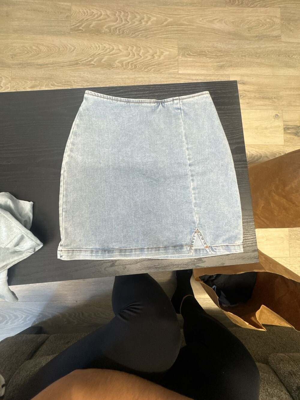 Wild Fable Denim Mini Skirt Size 0 Light Wash Zip Back